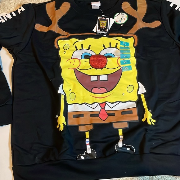 SpongeBobSquarePants Graphic Holiday light up Pullover Sweatshirt XL NWT - Picture 5 of 12